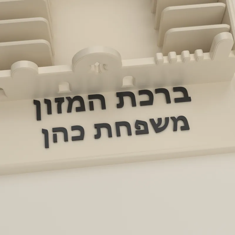 מעמד ברכונים — ירושלים בצבע שמנת, תקריב של הפרטים